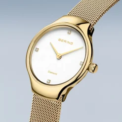 Ure^BERING Dameur d, hvid Classic 13326-334 Gul