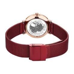 Ure^BERING Dameur Ultra Slim 29 mm Mesh Armbånd 15729-363 Rød