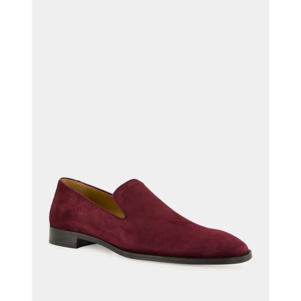 Loafers<Christian Louboutin Danny Flex Nubuck Moccasin Rød