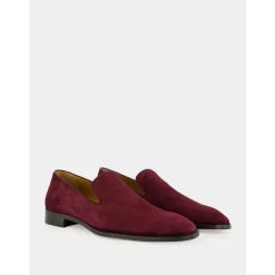 Loafers<Christian Louboutin Danny Flex Nubuck Moccasin Rød