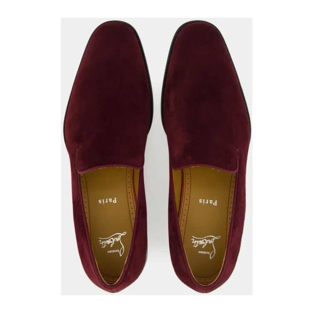 Loafers<Christian Louboutin Danny Flex Nubuck Moccasin Rød