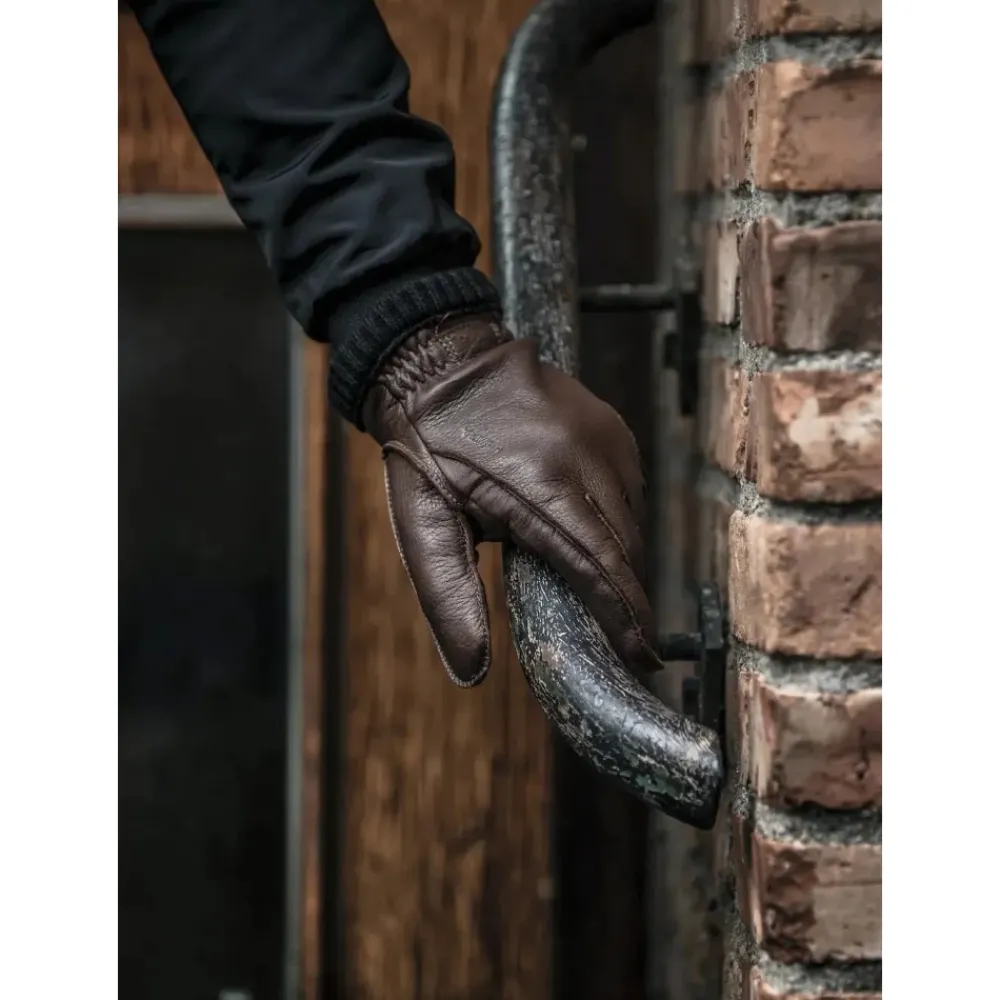 Handsker^Hestra Deerskin Primaloft Rib Handske, Brun