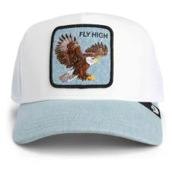 Huer, Kasketter & Hatte|Huer & Kasketter<Goorin Bros Denim Fly High Trucker Cap Hvid