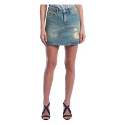 Nederdele^Zadig & Voltaire Denim Mini Nederdel med Distressed Effekt Blå