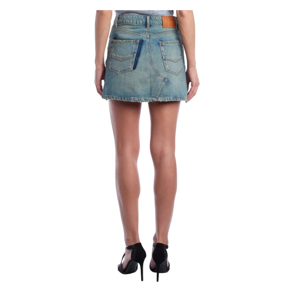 Nederdele^Zadig & Voltaire Denim Mini Nederdel med Distressed Effekt Blå