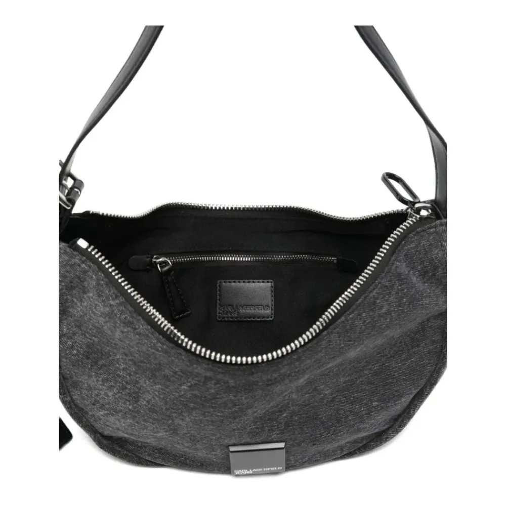 Skuldertasker<Karl Lagerfeld Denim Moon Skuldertaske Sort