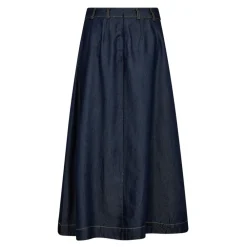 Nederdele<Co'Couture Denim Plisseret Nederdel i Mørk Denim Blå