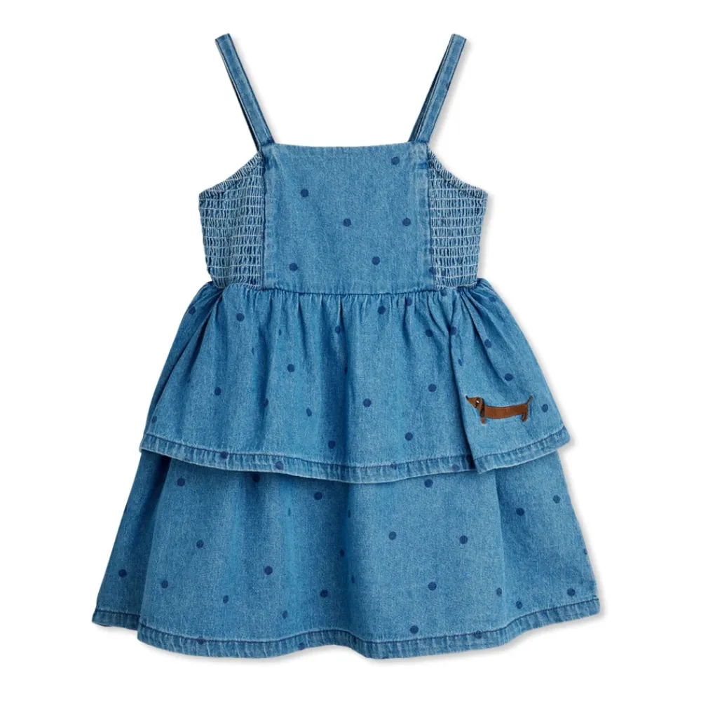 Kjoler & Nederdele^Mini Rodini Denim Rullekravekjole Med Stropper Blå