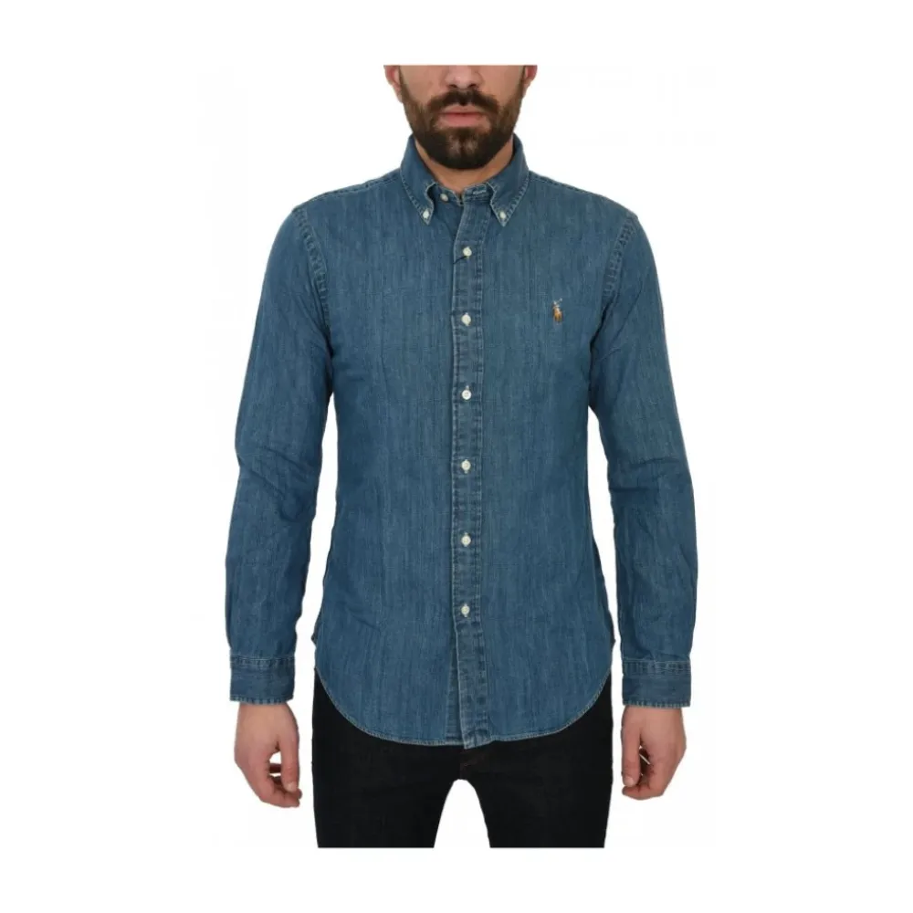 Skjorter<Ralph Lauren Denim Slim Skjorte Blå