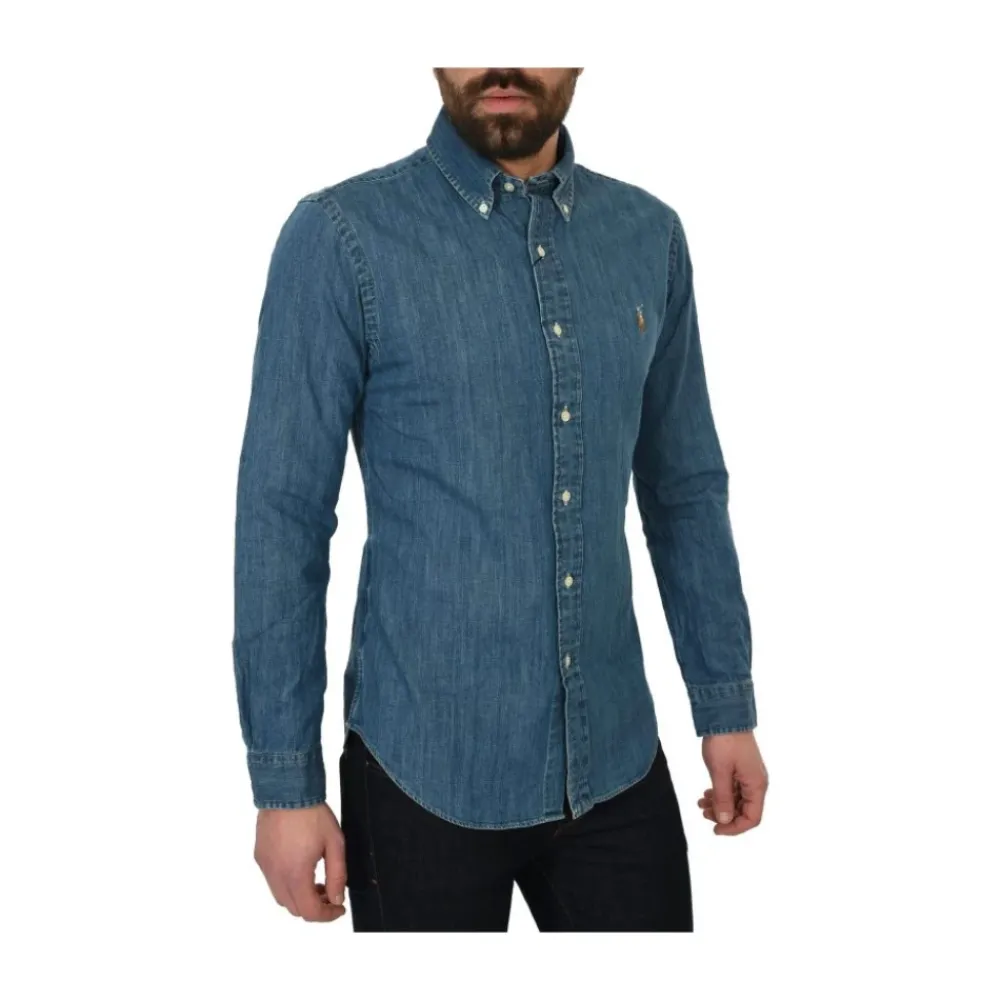 Skjorter<Ralph Lauren Denim Slim Skjorte Blå