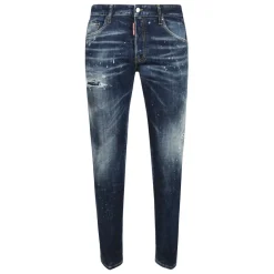 Jeans<Dsquared2 Denim stretch jeans med malingssprøjt Blå