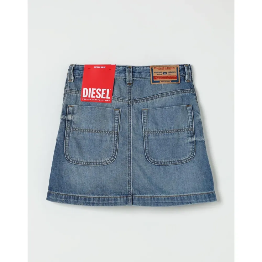 Kjoler & Nederdele^Diesel Denimnederdel med knaplukning foran Blå