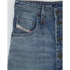 Kjoler & Nederdele^Diesel Denimnederdel med knaplukning foran Blå