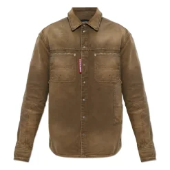 Skjorter<Dsquared2 Denimskjorte med vintage-effekt Brun