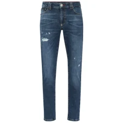 Jeans^Philipp Plein Destroyed Slim Fit Jeans Blå