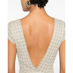 Kjoler<Forte Forte Diamond Plisseret Jersey Kjole Beige