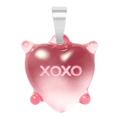 Smykker^Crystal Haze Dilemma Heart 'XOXO' Vedhæng Med Klassisk Konnektor Pink