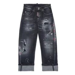 Underdele<Dsquared2 Distressed Jeans Sort