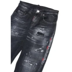 Underdele<Dsquared2 Distressed Jeans Sort