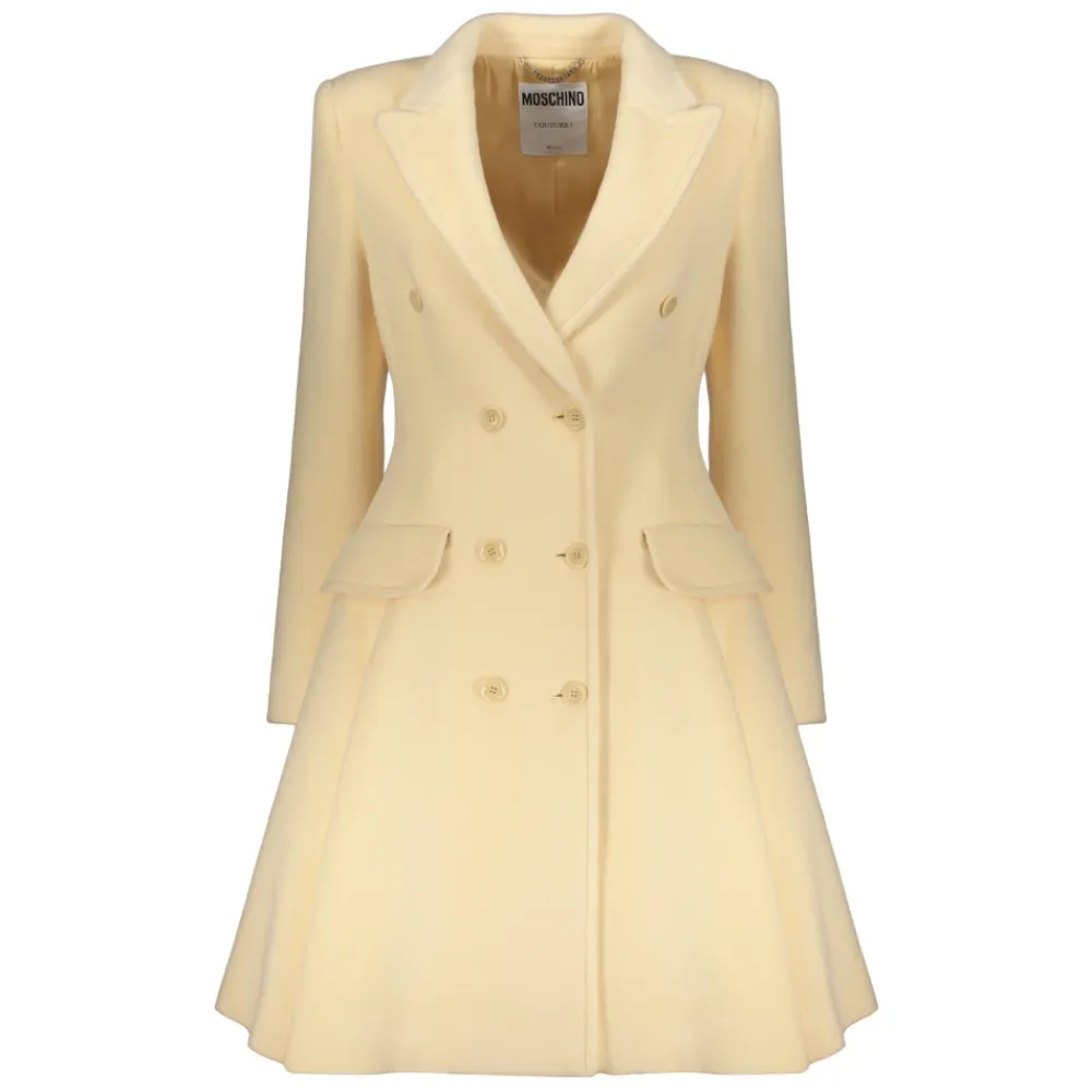 Frakker<Moschino Dobbeltbrystet frakke med reverskrave Beige