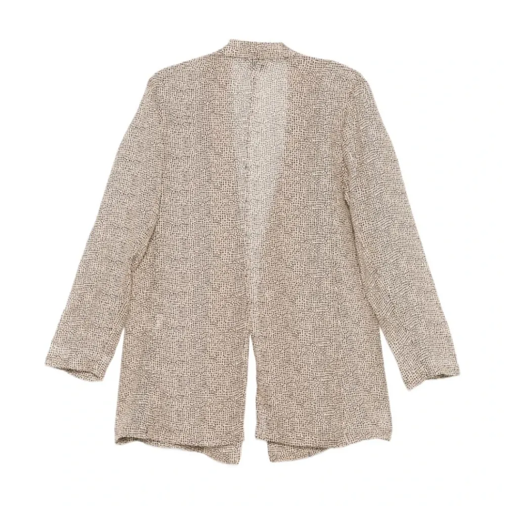 Jakker^Alysi Dot Print Open-Front Blazer Beige