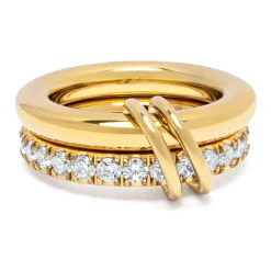Smykker<Nialaya Double Band Ring in Gold Gul