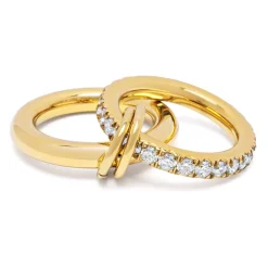 Smykker<Nialaya Double Band Ring in Gold Gul
