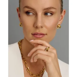 Smykker<Nialaya Double Band Ring in Gold Gul