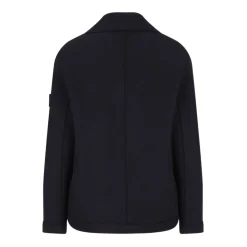Frakker<Stone Island Double-breasted Pea Coat Blå