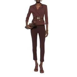 Bukser<Elisabetta Franchi Double-Layer Stretch Crêpe Bukser Brun
