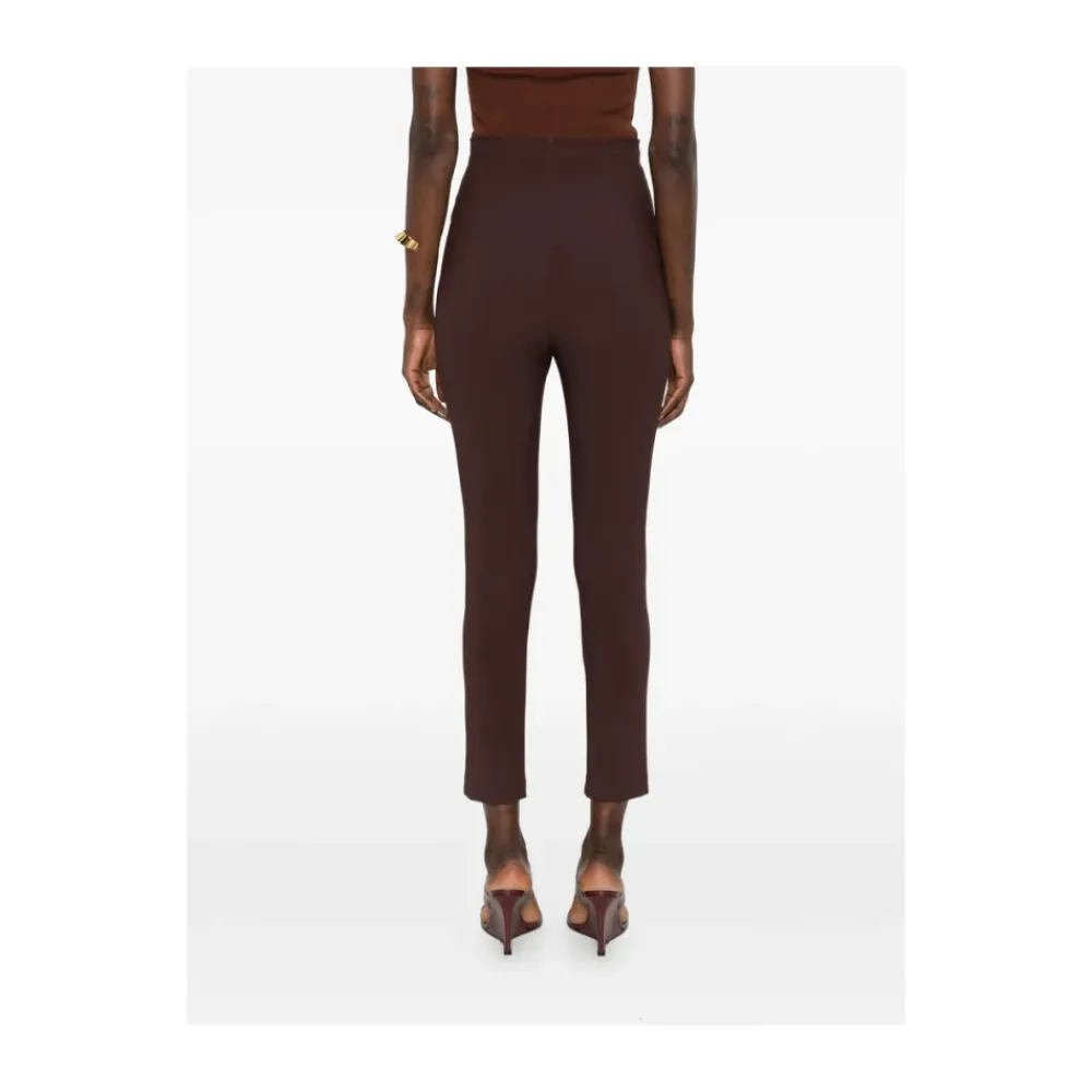Bukser<Elisabetta Franchi Double-Layer Stretch Crêpe Bukser Brun