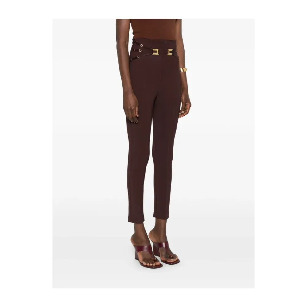 Bukser<Elisabetta Franchi Double-Layer Stretch Crêpe Bukser Brun