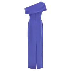 Kjoler<Carolina Herrera Draperet Off-Shoulder Kolonne Galla Blå