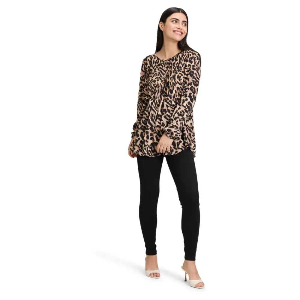 Bluser & Skjorter^Betty Barclay Dyr Print Plisseret Bluse Beige