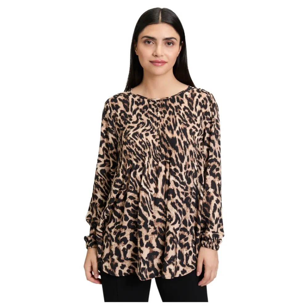 Bluser & Skjorter^Betty Barclay Dyr Print Plisseret Bluse Beige