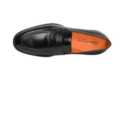 Loafers<Santoni Easy Læder Loafers Sort