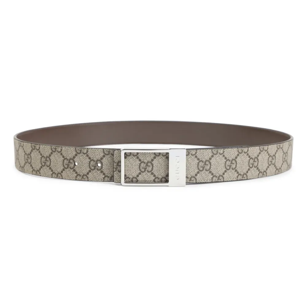 Bælter<Gucci Ebony Brown Bælte Beige