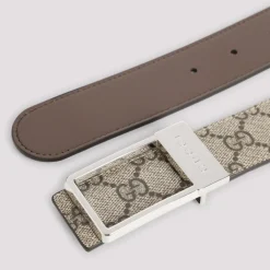 Bælter<Gucci Ebony Brown Bælte Beige