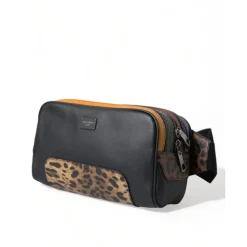 Bæltetasker<Dolce & Gabbana Eksotisk Leopard Læder Bæltetaske Sort