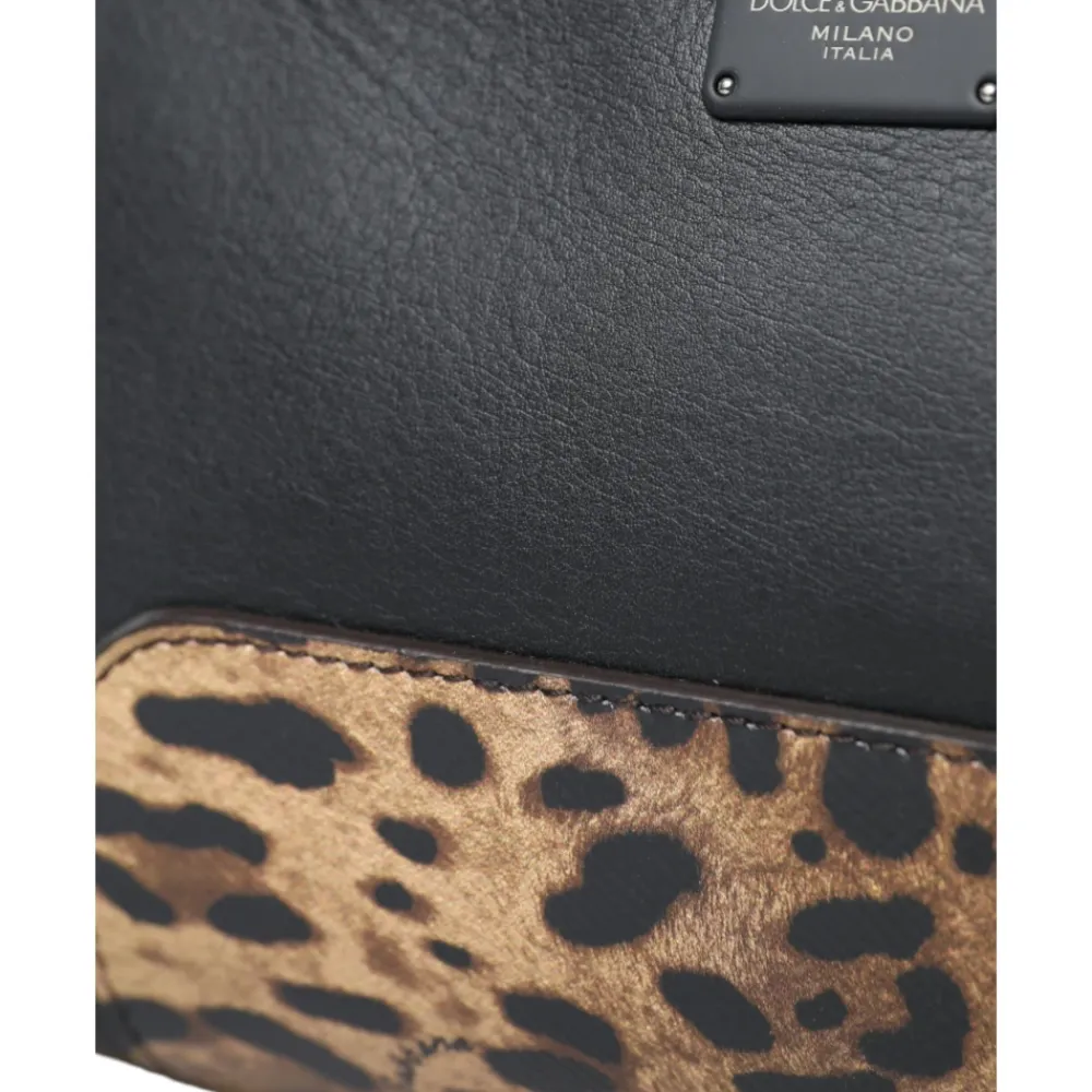 Bæltetasker<Dolce & Gabbana Eksotisk Leopard Læder Bæltetaske Sort