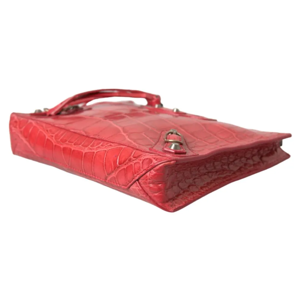 Clutch<Balenciaga Eksotisk Alligator Læder Clutch Rød