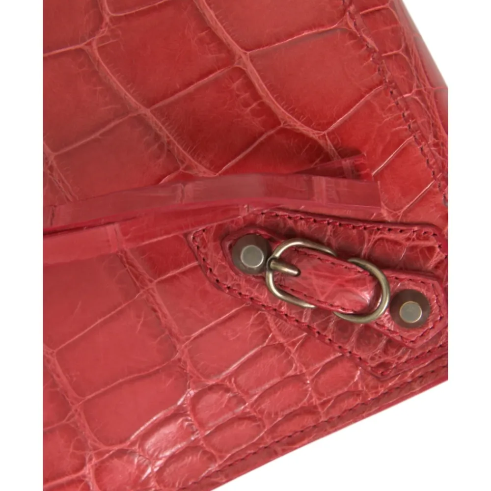 Clutch<Balenciaga Eksotisk Alligator Læder Clutch Rød