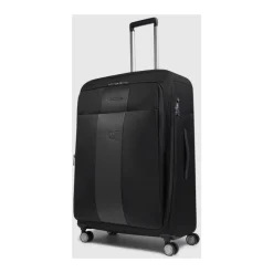 Kufferter^Piquadro Ekspanderbar stor kuffert med 4 hjul Sort