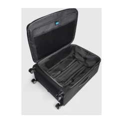 Kufferter^Piquadro Ekspanderbar stor kuffert med 4 hjul Sort