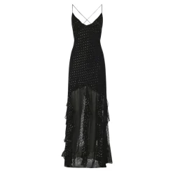 Kjoler<For Love & Lemons Elea Maxi Kjole Sort