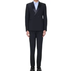 Jakkesæt^Emporio Armani Elegant Dobbeltradet Smoking Kjole Blå