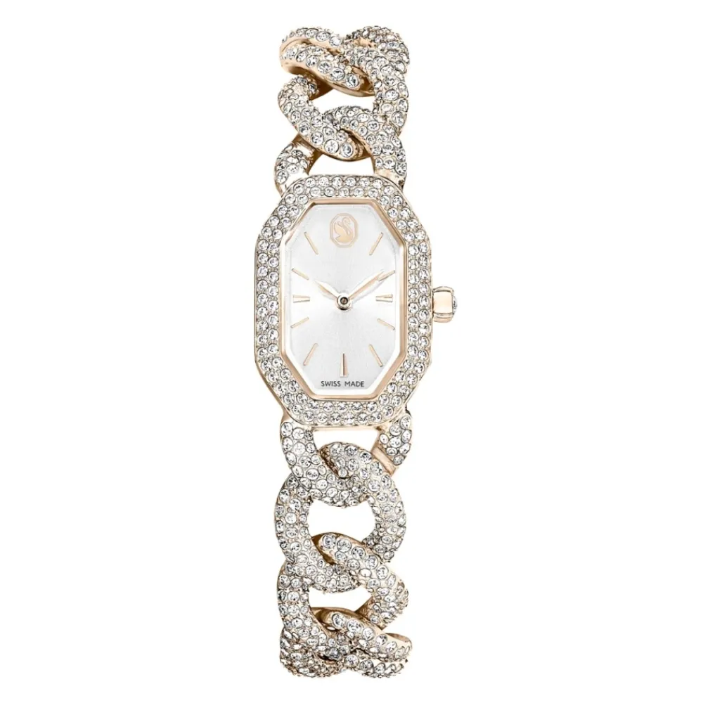 Ure^Swarovski Elegant Guld Dameur Dextera Design Hvid