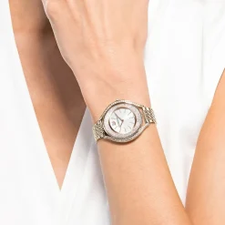 Ure<Swarovski Elegant Guld Krystallinsk Dameur Grå