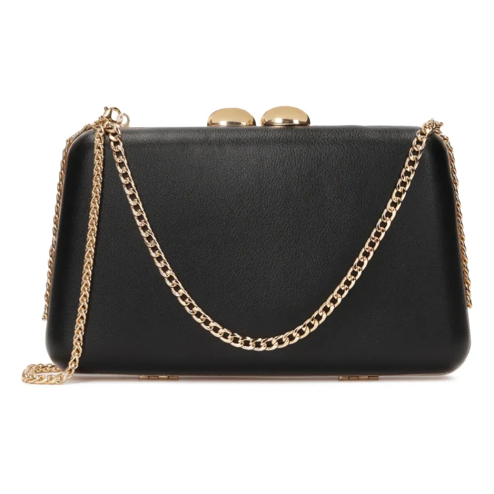 Clutch<Kazar Elegant hånd- og skulderkædehåndtaske Sort