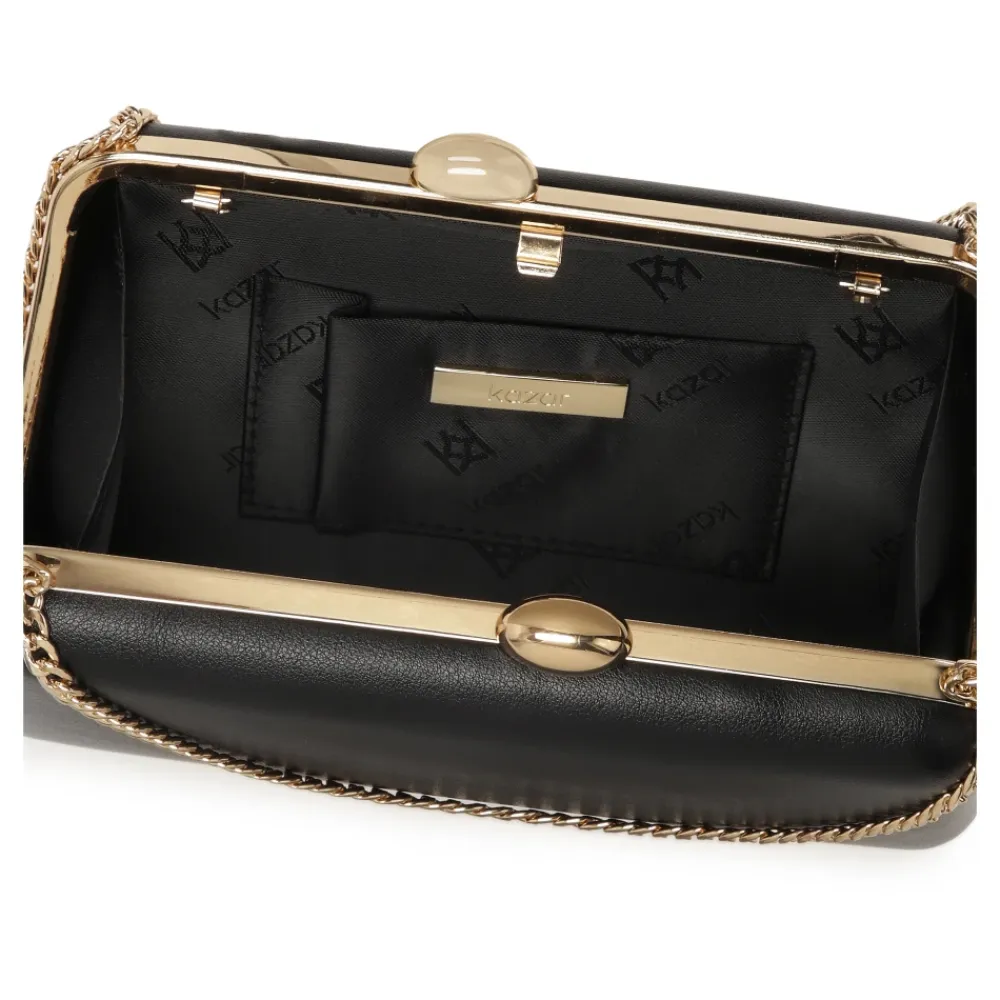 Clutch<Kazar Elegant hånd- og skulderkædehåndtaske Sort